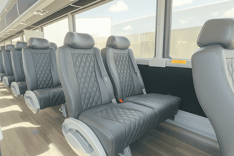 interior of Charter Bus Rental New Rochelle charter bus